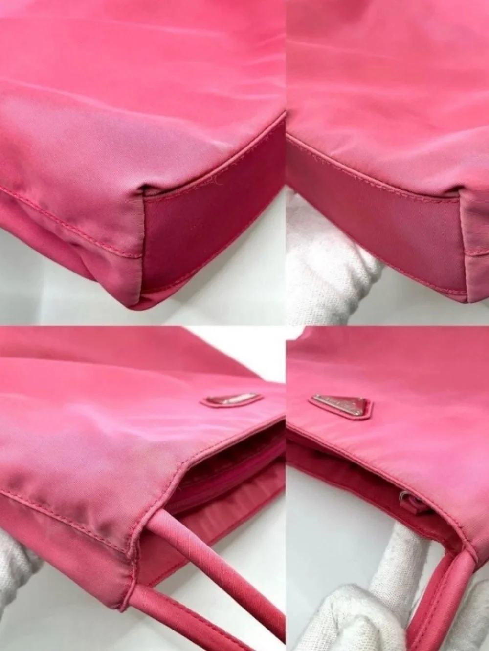PRADA Tote Bag Pink Color Handbag Nylon - Used from Japan